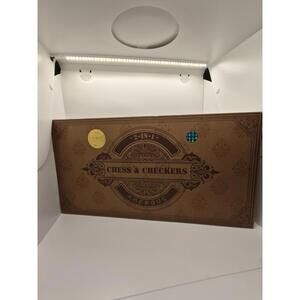 AMEROUS 15'' Wooden Chess & Checkers Set, 2 in 1 Board Games Great Shape